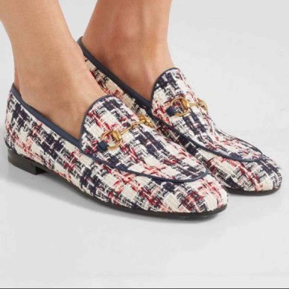 Tweed Gucci Jordaan Loafers